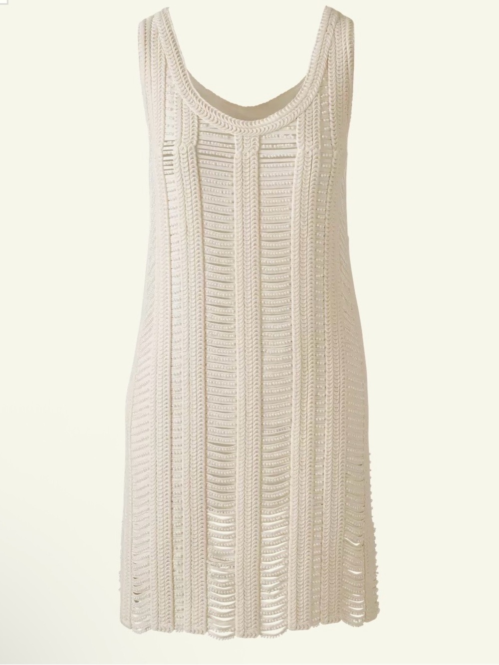 Boston Proper Mini knit tank dress with Pearl trim
